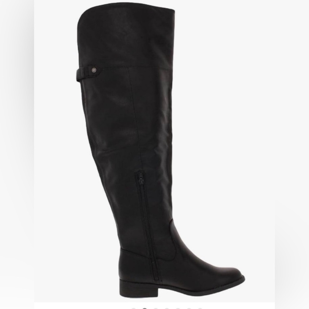 Sun + Stone Alliccef 6.5 Suede Black Over-The-Knee Boots Display Pair